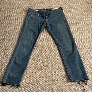 rag & bone Women's Dark Blue Cropped Straight Jeans
